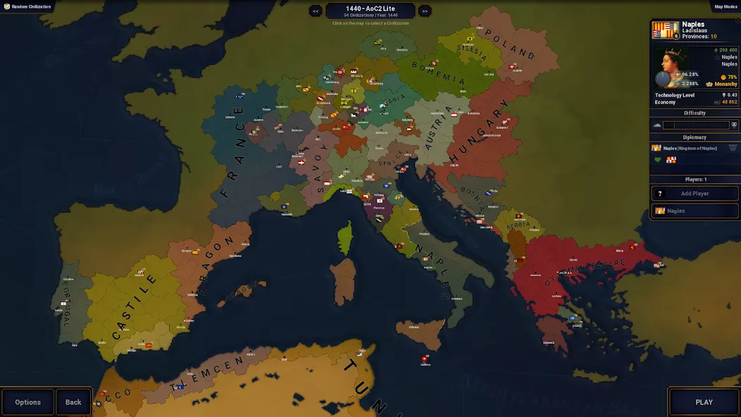 Age of History II - Lite [MOD: безлимитные ресурсы и открыты все сценарии] Screenshot 1