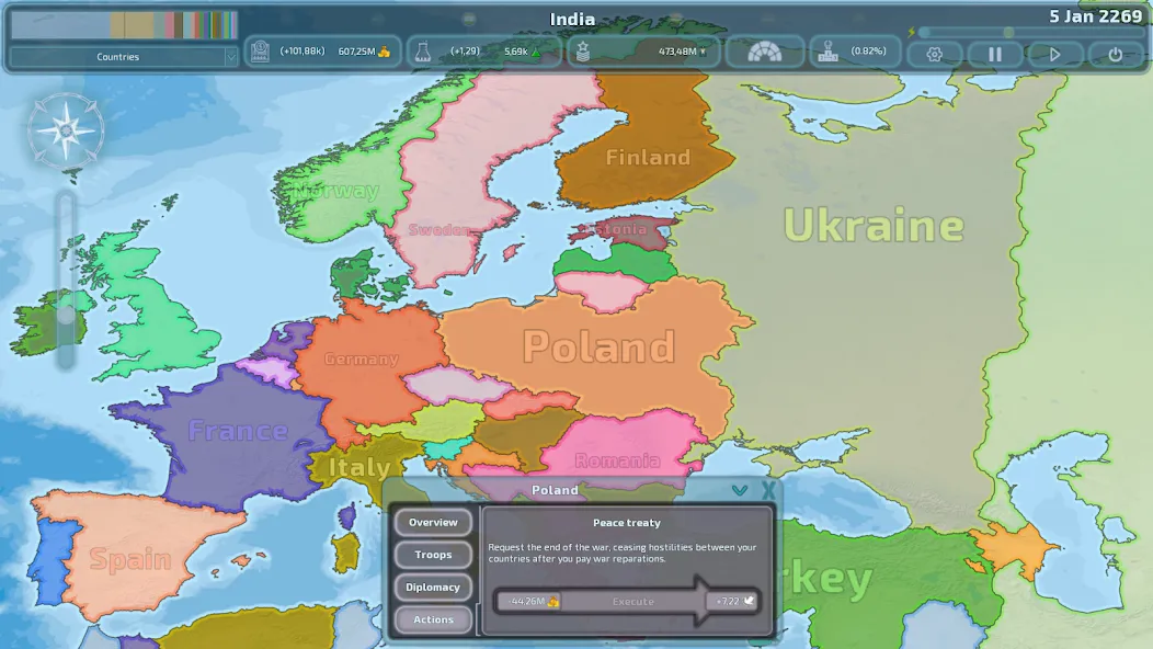 Dummynation [MOD: безлимитные ресурсы и открыты все страны] Screenshot 3