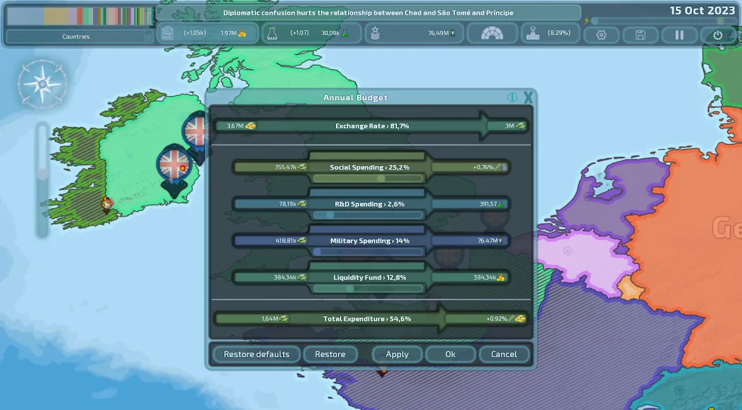 Dummynation [MOD: безлимитные ресурсы и открыты все страны] Screenshot 5