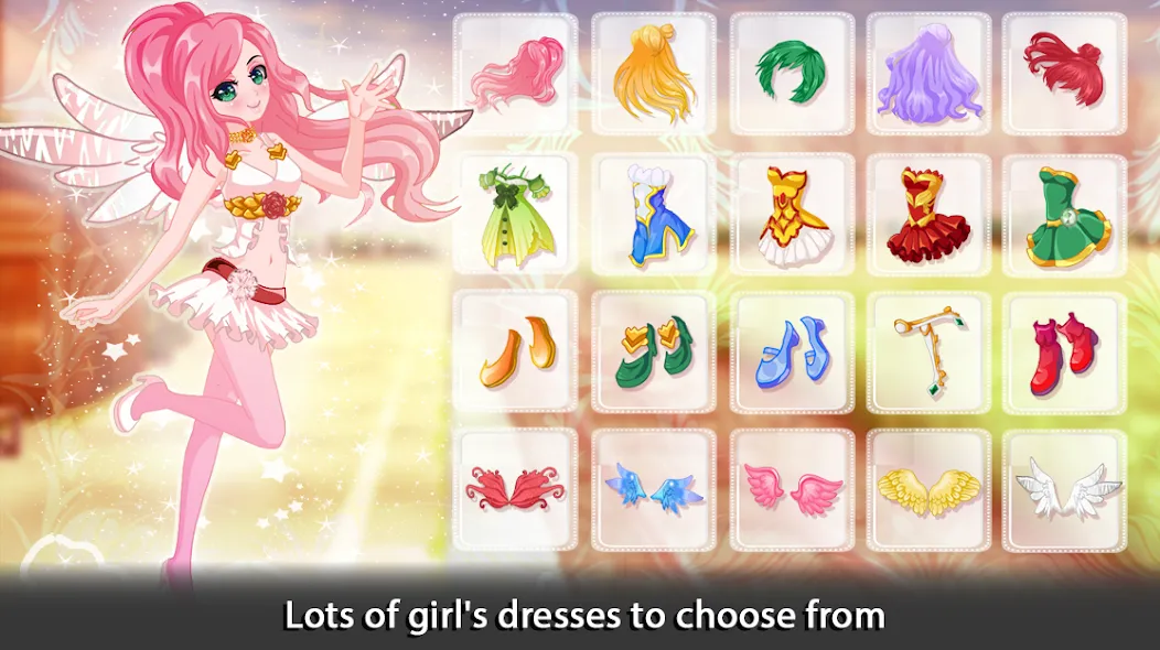 Dress Up Angel Anime Girl Game [MOD: безлимитные монеты и все наряды] Screenshot 1