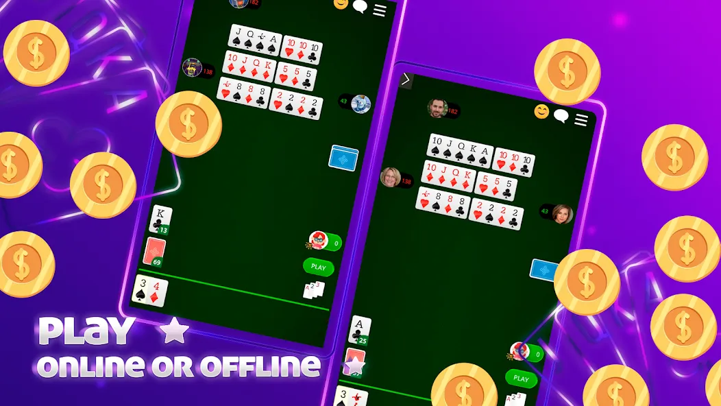 Scala 40 Online - Card Game [MOD: онлайн игра без рекламы] Screenshot 5