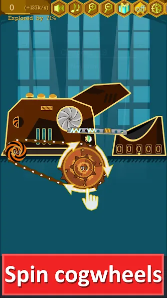Steampunk Idle Gear Spinner [MOD: безлимитные деньги и ускоренная прокачка] Screenshot 1