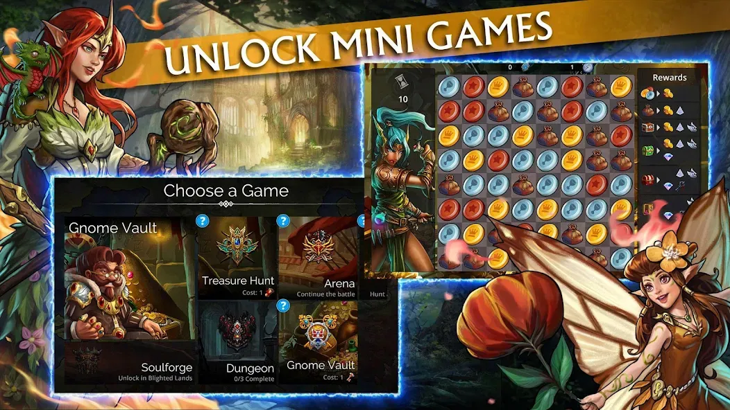 Gems of War - Match 3 RPG [MOD: безлимитные ходы и открыты все герои] Screenshot 3