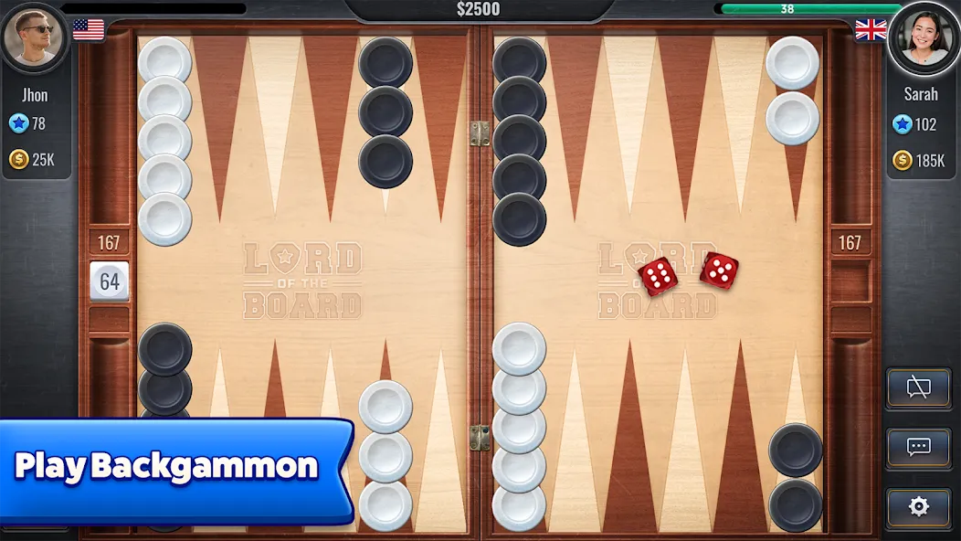 Backgammon - Lord of the Board [MOD: безлимитные монеты и открыты все функции] Screenshot 1