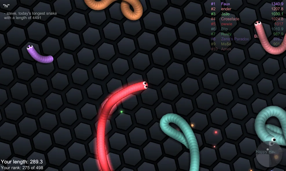 slither.io [MOD: без рекламы и бесконечный рост] Screenshot 2