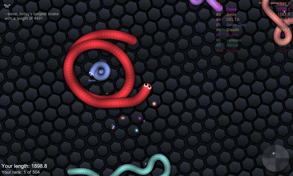 slither.io [MOD: без рекламы и бесконечный рост] Screenshot 4