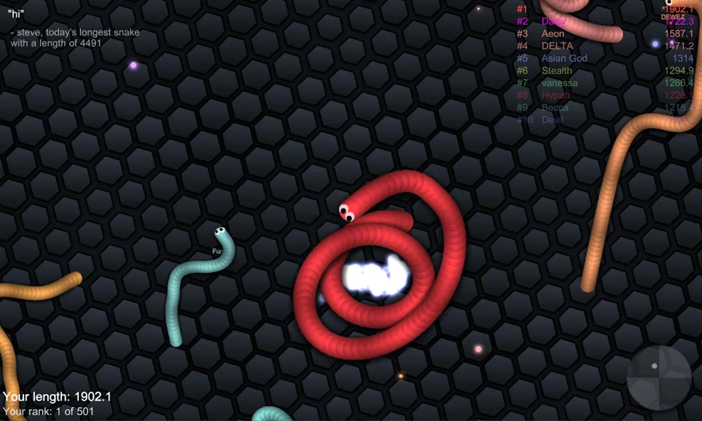 slither.io [MOD: без рекламы и бесконечный рост] Screenshot 5