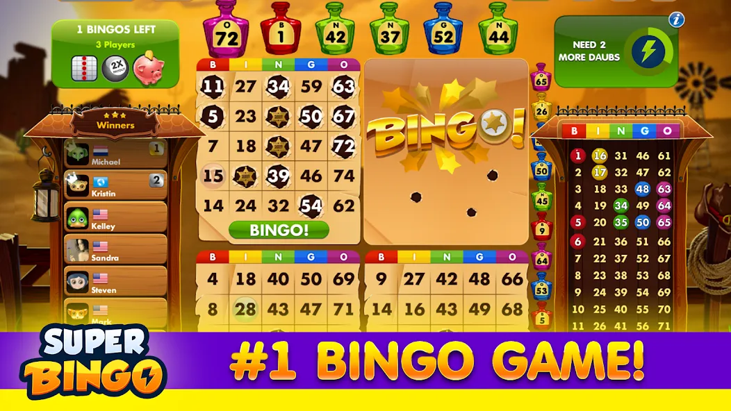 Super Bingo HD - Bingo Games [MOD: без рекламы и бесконечные билеты] Screenshot 4