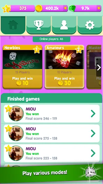 Yatzy Duels Live Tournaments [MOD: безлимитные кубики и все турниры] Screenshot 2