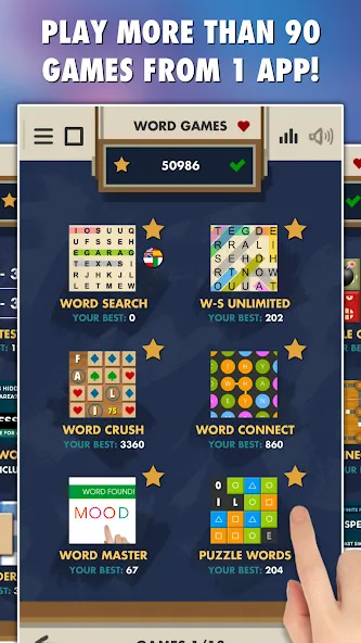 Word Games 101-in-1 [MOD: безлимитные подсказки и открыты все игры] Screenshot 1