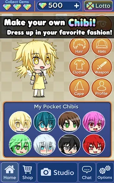 Pocket Chibi - Anime Dress Up [MOD: безлимитные монеты и алмазы] Screenshot 2