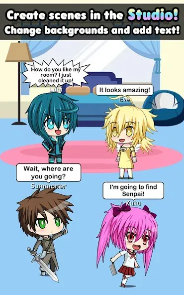 Pocket Chibi - Anime Dress Up [MOD: безлимитные монеты и алмазы] Screenshot 3