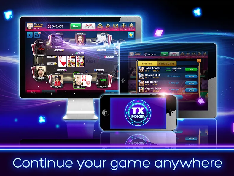 TX Poker - Texas Holdem Poker [MOD: безлимитные фишки и все функции открыты] Screenshot 5