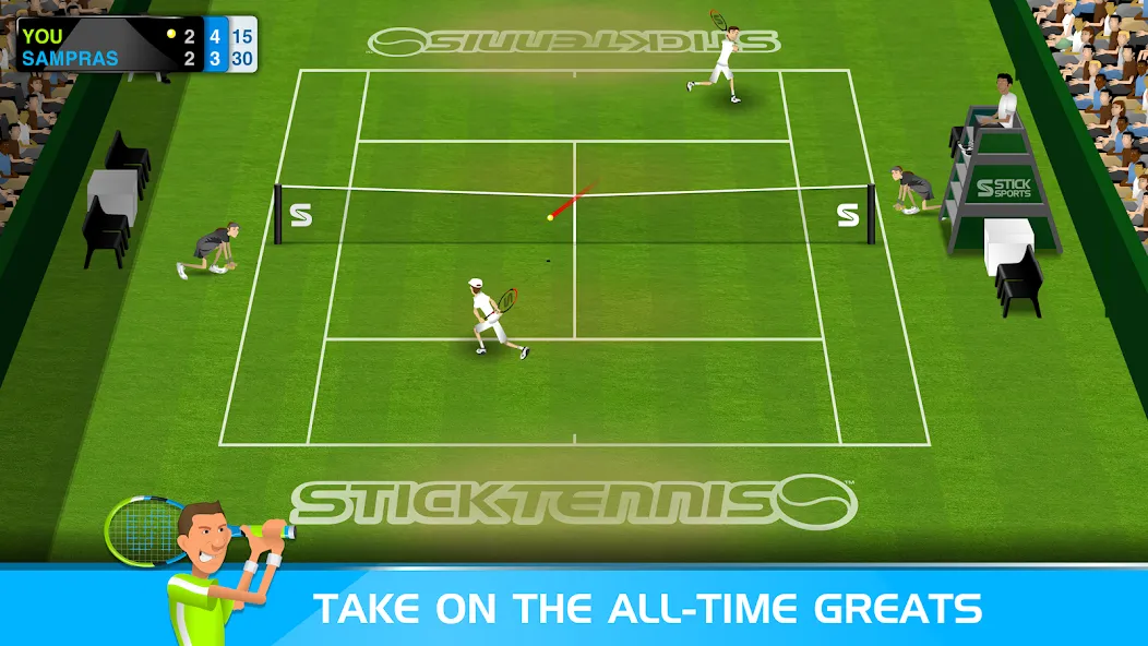 Stick Tennis [MOD: безлимитные деньги и все ракетки] Screenshot 2