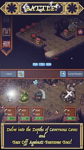 Cave Heroes:Idle Dungeon RPG [MOD: безлимитные ресурсы и усиленные герои] Screenshot 1