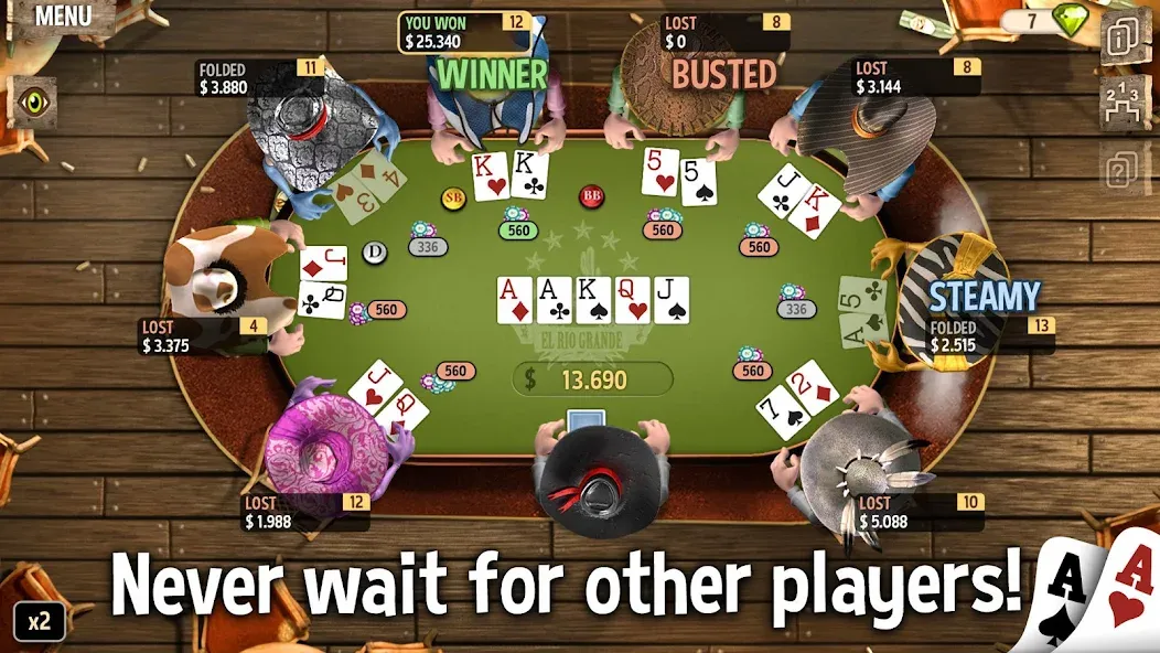 Governor of Poker 2 - Offline [MOD: безлимитные деньги и все турниры] Screenshot 2