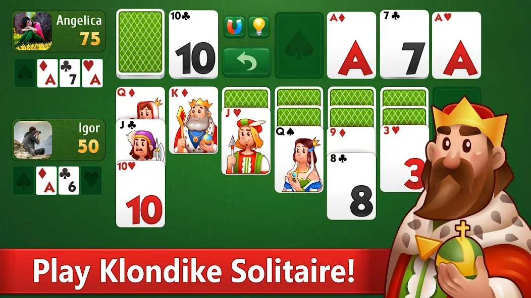 Klondike Solitaire card game [MOD: без рекламы и безлимитные подсказки] Screenshot 1