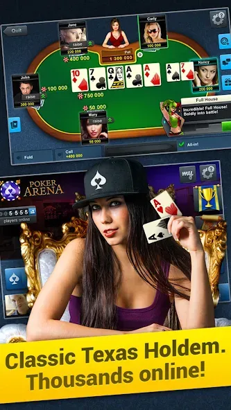 Poker Arena: texas holdem game [MOD: безлимитные фишки и открыты все столы] Screenshot 1