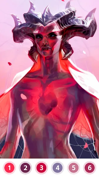 Angel &amp; Devil Paint by Number [MOD: бесплатные подсказки и краски] Screenshot 3