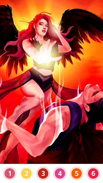 Angel &amp; Devil Paint by Number [MOD: бесплатные подсказки и краски] Screenshot 4