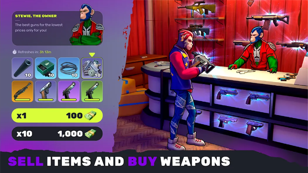 Epic Apes: MMO Survival [MOD: безлимитные ресурсы и здоровье] Screenshot 4