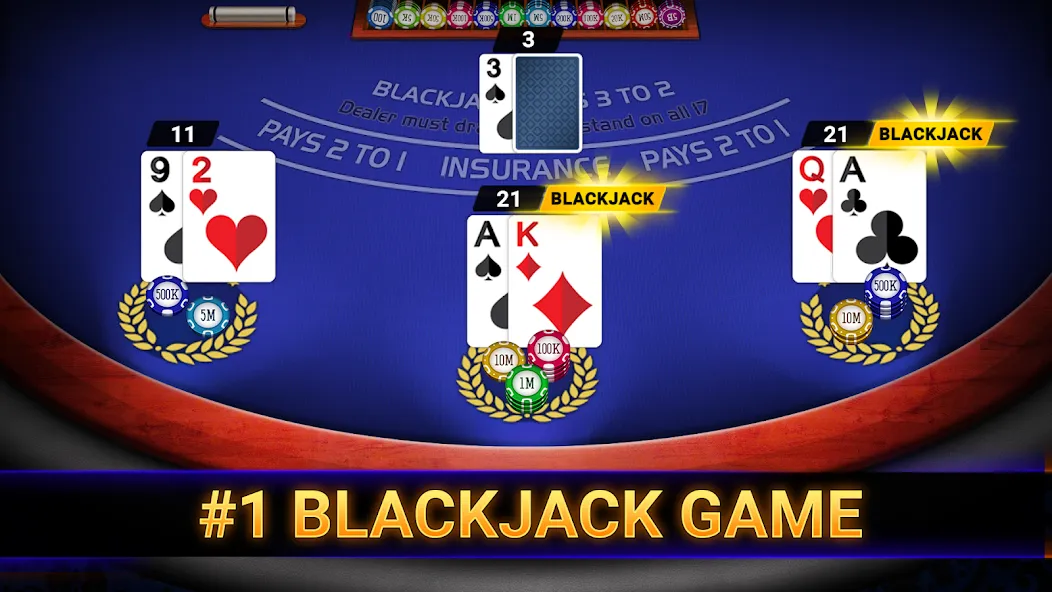 Blackjack 21: online casino [MOD: безлимитные фишки и разблокированы столы] Screenshot 1