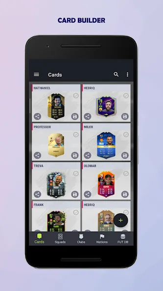 UT Card Builder 24 [MOD: безлимитные монеты и наборы] Screenshot 2
