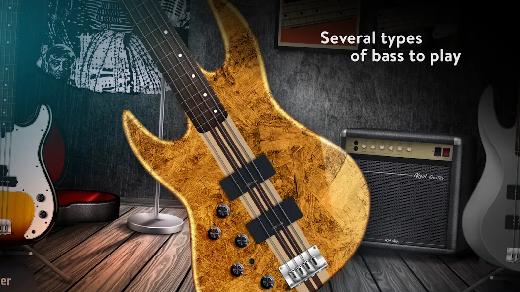 Real Bass: bass guitar [MOD: безлимитные ноты и все струны открыты] Screenshot 3