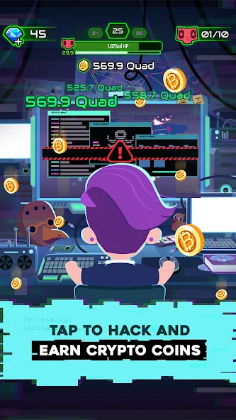 Hacking Hero: Hacker Clicker [MOD: безлимитные деньги и энергия] Screenshot 2