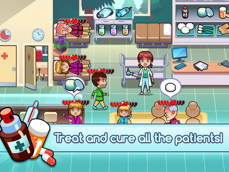 Hospital Dash Tycoon Simulator [MOD: безлимитные деньги и всё открыто] Screenshot 2