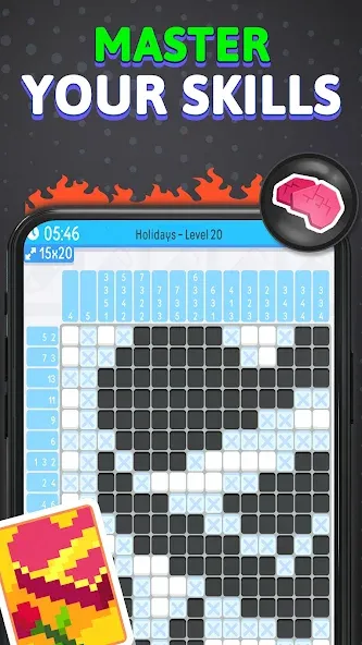 Nonogram Logic Pic: Pictogram [MOD: без рекламы и бесплатные подсказки] Screenshot 5