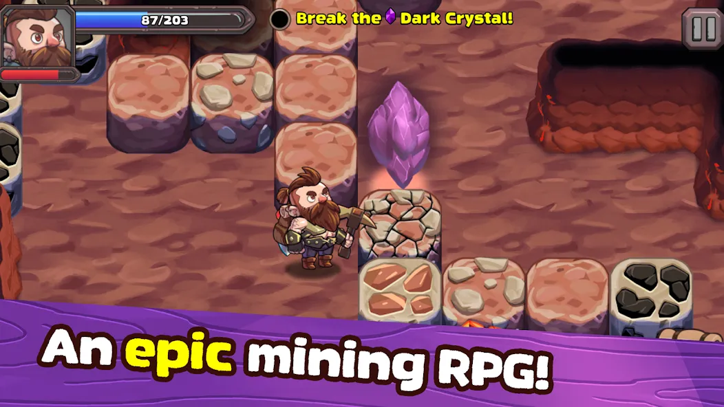Mine Quest 2: RPG Mining Game [MOD: безлимитные деньги и ресурсы] Screenshot 1