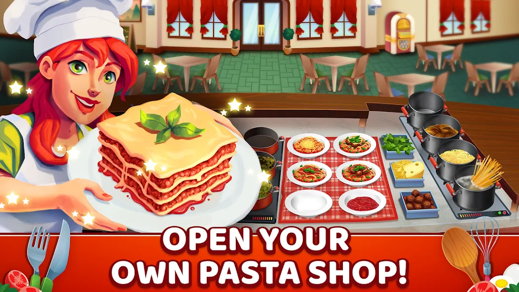 My Pasta Shop: Cooking Game [MOD: безлимитные монеты и открыты все рецепты] Screenshot 1
