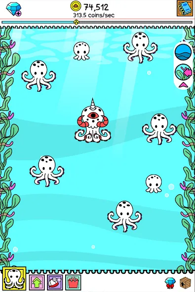 Octopus Evolution: Idle Game [MOD: безлимитные деньги и алмазы] Screenshot 5