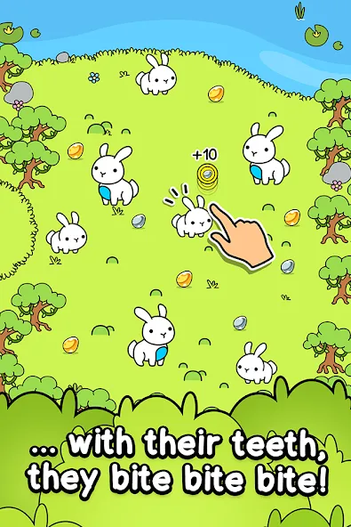 Rabbit Evolution: Merge Bunny [MOD: безлимитные монеты и усиленные кролики] Screenshot 2