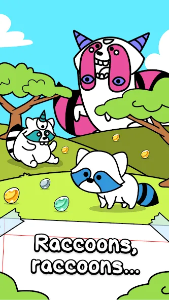 Raccoon Evolution: Idle Mutant [MOD: много денег и алмазов] Screenshot 1