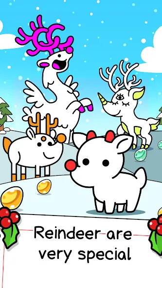 Reindeer Evolution: Idle Game [MOD: много монет и ускорение] Screenshot 1