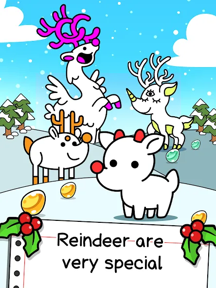 Reindeer Evolution: Idle Game [MOD: много монет и ускорение] Screenshot 5