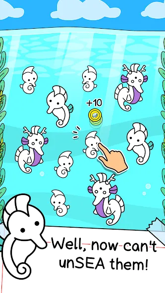 Seahorse Evolution: Sea Mutant [MOD: безлимитные деньги и ресурсы] Screenshot 2