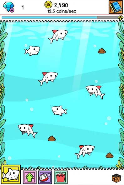 Shark Evolution: Idle Game [MOD: безлимитные монеты и быстрая эволюция] Screenshot 5
