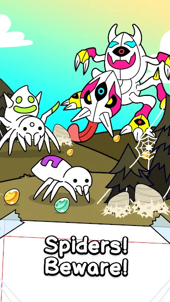 Spider Evolution: Idle Game [MOD: безлимитные деньги и ресурсы] Screenshot 1