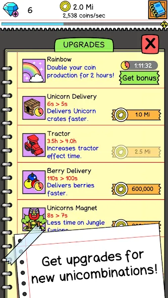 Unicorn Evolution: Idle Catch [MOD: безлимитные монеты и быстрая эволюция] Screenshot 4