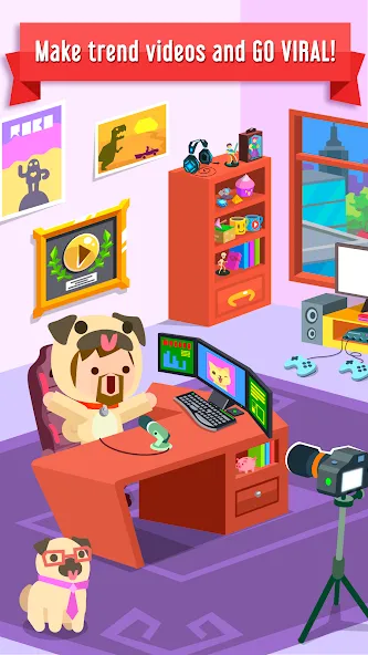 Vlogger Go Viral: Tuber Life [MOD: безлимитные деньги и подписчики] Screenshot 2