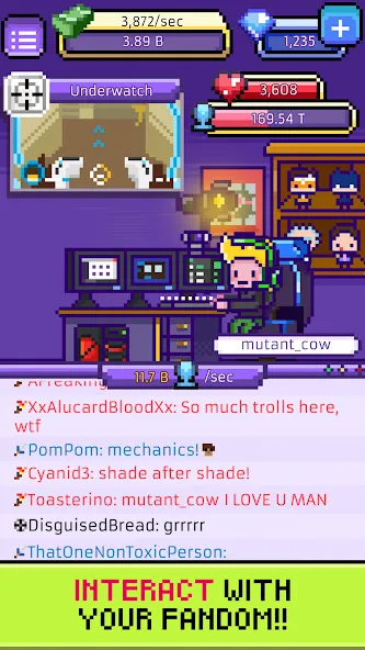 xStreamer: Idle Simulator Game [MOD: безлимитные деньги и быстрый прогресс] Screenshot 4