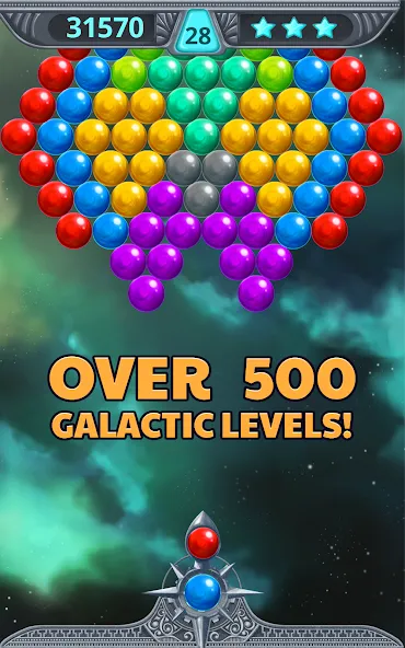 Bubble Shooter Space [MOD: безлимитные жизни и усилители] Screenshot 1