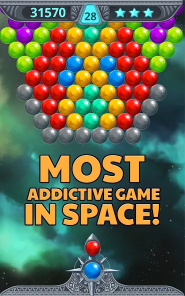 Bubble Shooter Space [MOD: безлимитные жизни и усилители] Screenshot 2