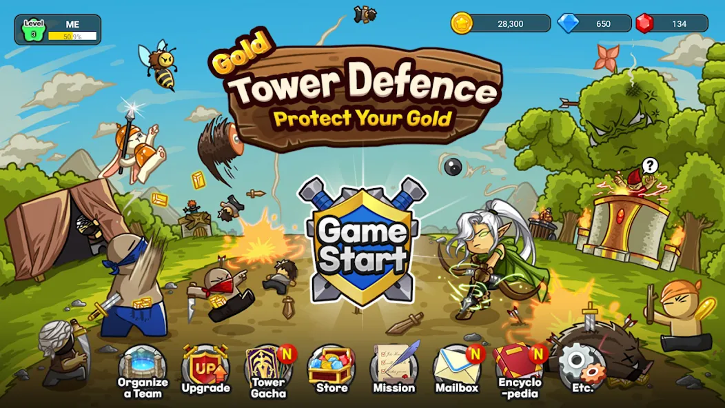 Gold tower defence M [MOD: безлимитные деньги и усиленная защита] Screenshot 1