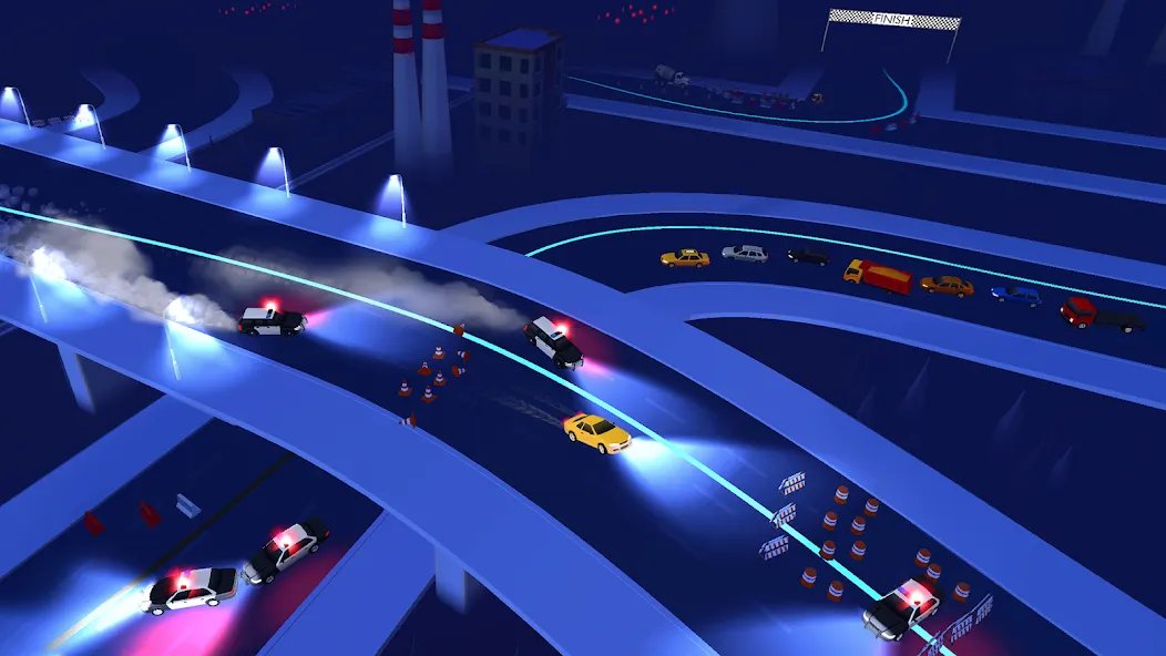 Line Race: Police Pursuit [MOD: безлимитные деньги и все машины открыты] Screenshot 3