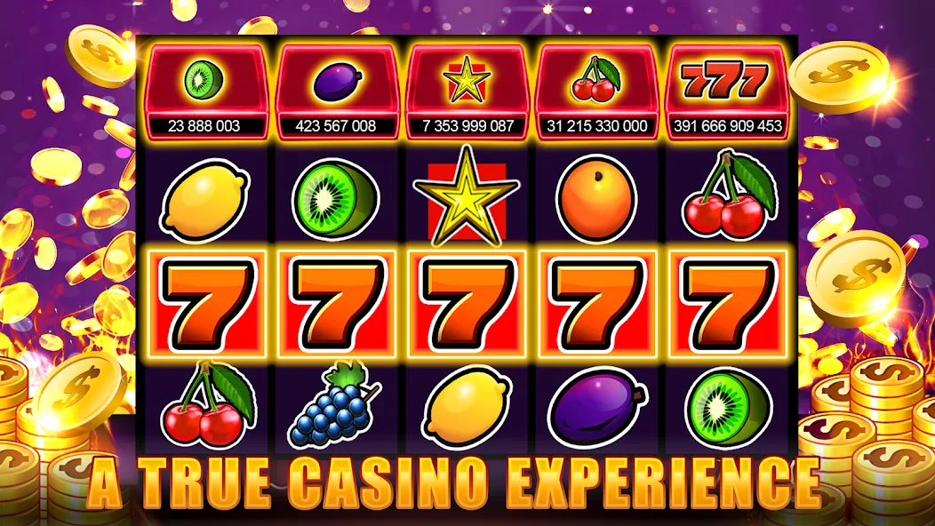 Slots 777 - Slot Machine Games [MOD: безлимитные монеты и джекпоты] Screenshot 1