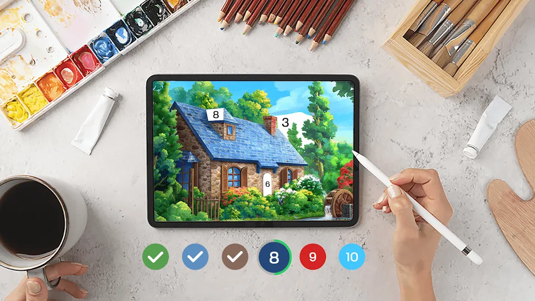 Tap Color Pro: Color By Number [MOD: без рекламы и все раскраски открыты] Screenshot 1